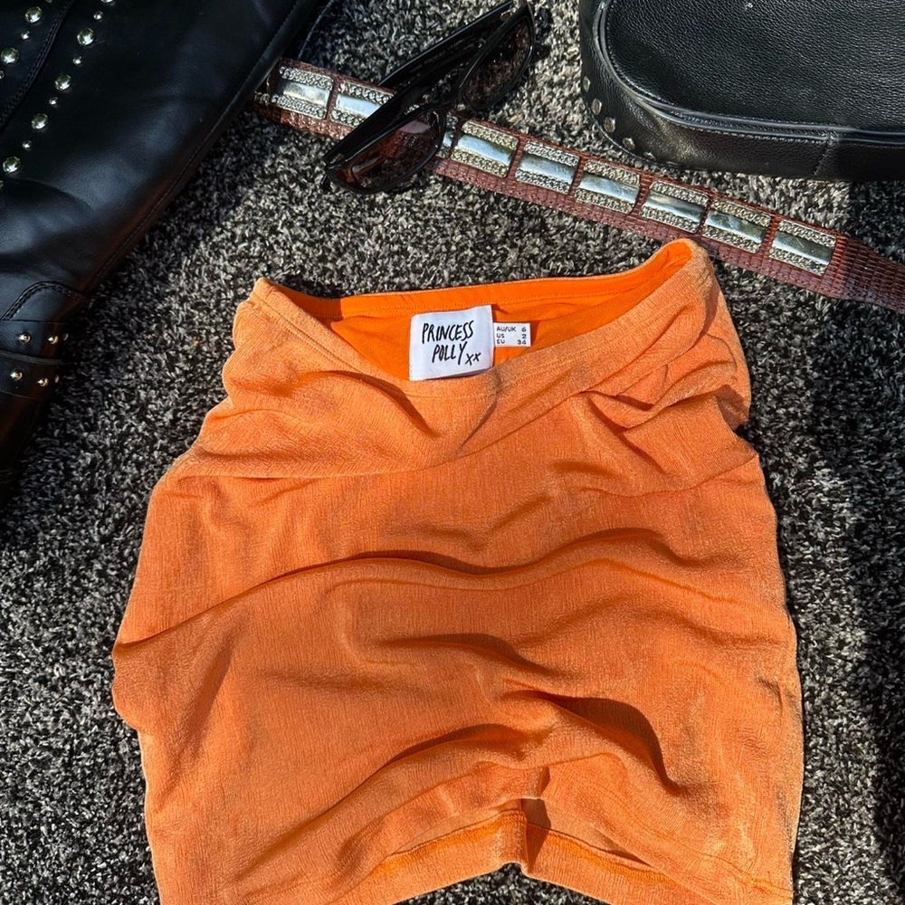 Princess Polly Bright Orange Mini Skirt